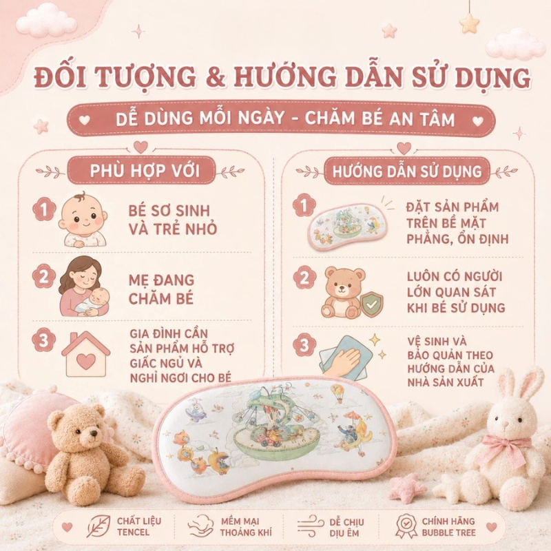  Gối Làm Mát Tencel Bubble Tree 