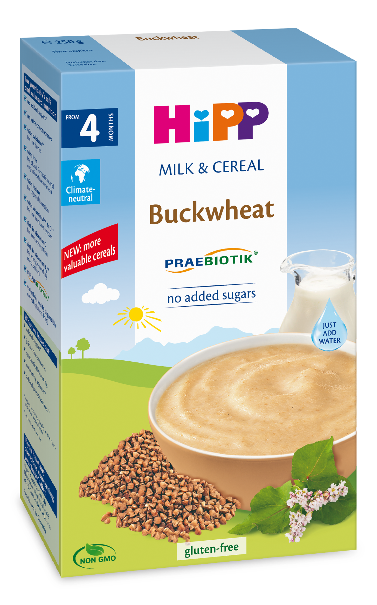  Bột sữa ăn dặm Hipp Kiều mạch 4M+ (250g) 