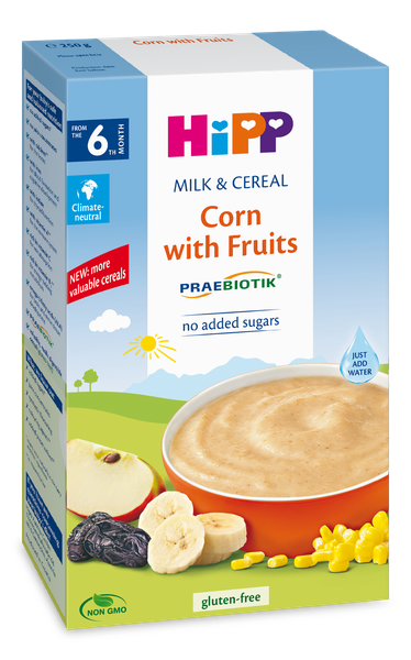  Bột sữa ăn dặm Hipp Bắp, Hoa quả 6M+ (250g) 