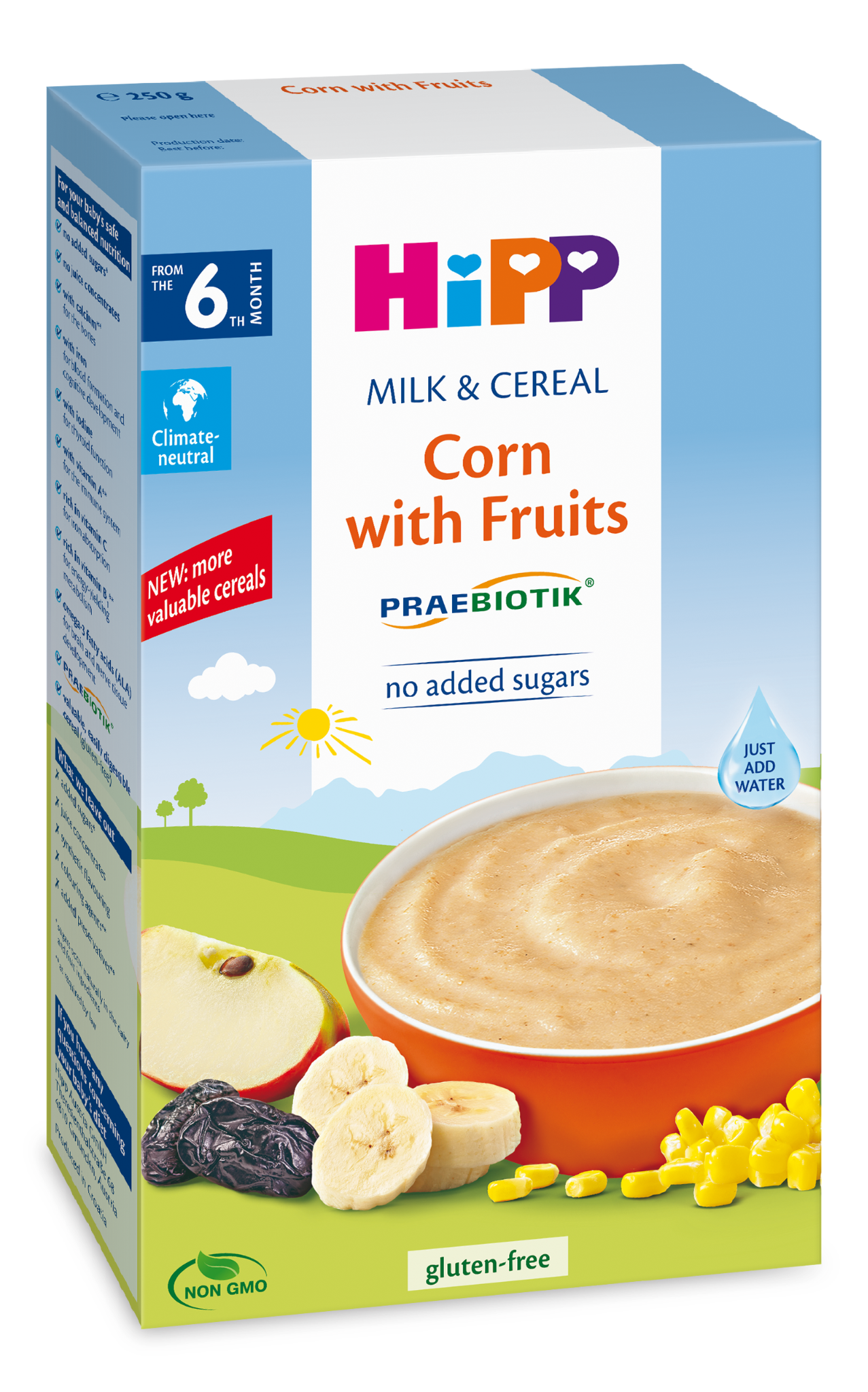  Bột sữa ăn dặm Hipp Bắp, Hoa quả 6M+ (250g) 