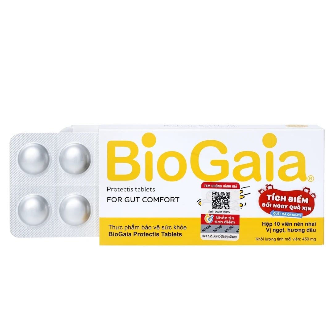  Viên bổ sung lợi khuẩn cho đường tiêu hóa BioGaia Protectis Tablets (10 viên) 