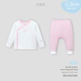  Bộ dài Nous cài lệch màu trắng phối hồng NB 