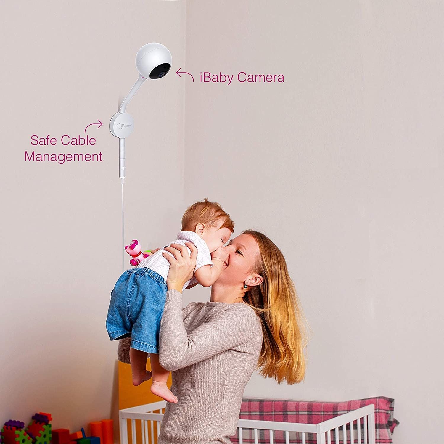  (A) Camera theo dõi - báo khóc iBaby Smart WiFi Baby Monitor M2C có thể treo tường/ gắn nôi/ để bàn 