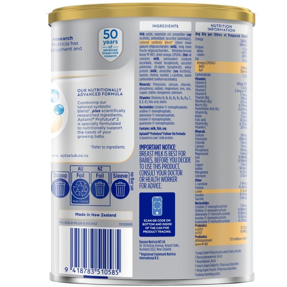  Sữa bột Aptamil Profutura Úc số 2 cho bé từ 6-12 tháng (800g) 