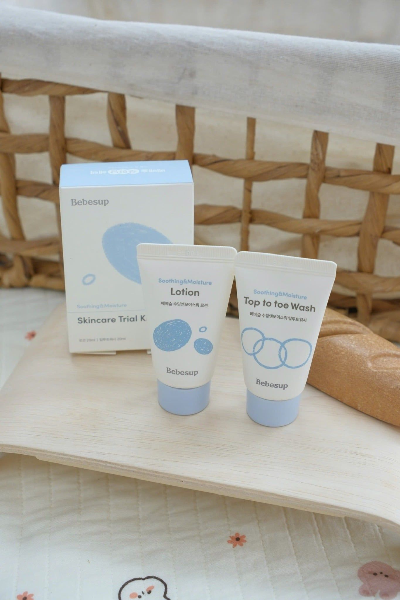  Bộ Kit Tắm Gội & Dưỡng Ẩm Da Bebesup Mini Tiện Lợi Du Lịch (20ml x 2) 