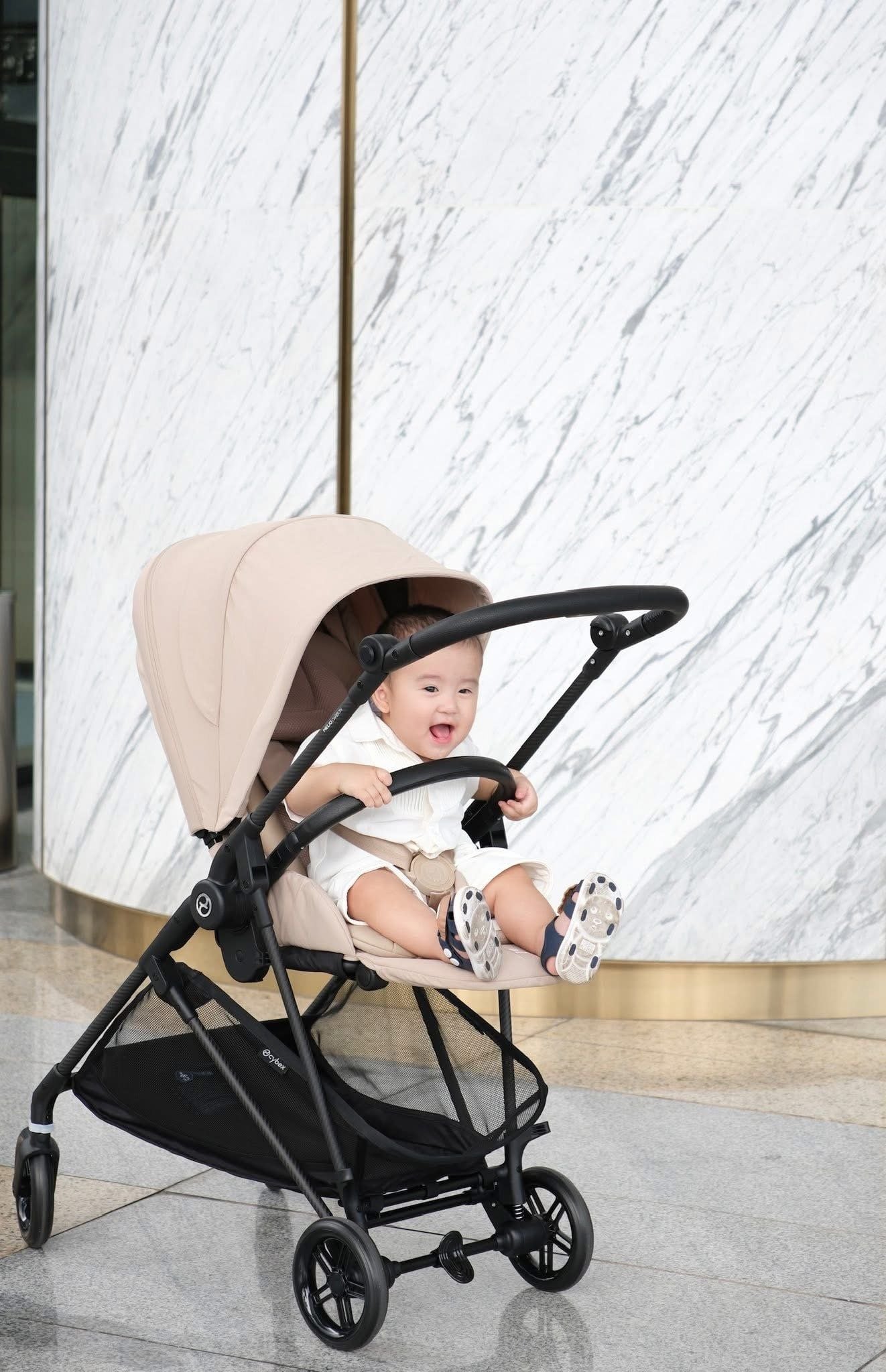  Xe Đẩy Gấp Gọn Siêu Nhẹ Cybex Melio Carbon - Màu Almond Beige 