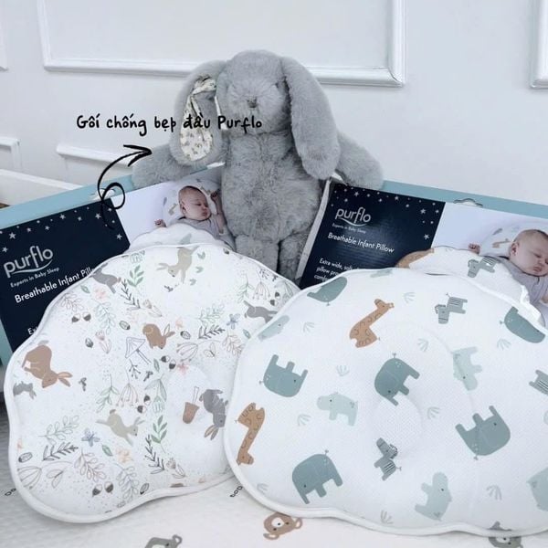  Gối Chống Bẹp Đầu Purflo Cho Bé Sơ Sinh ( 0-18M+) 