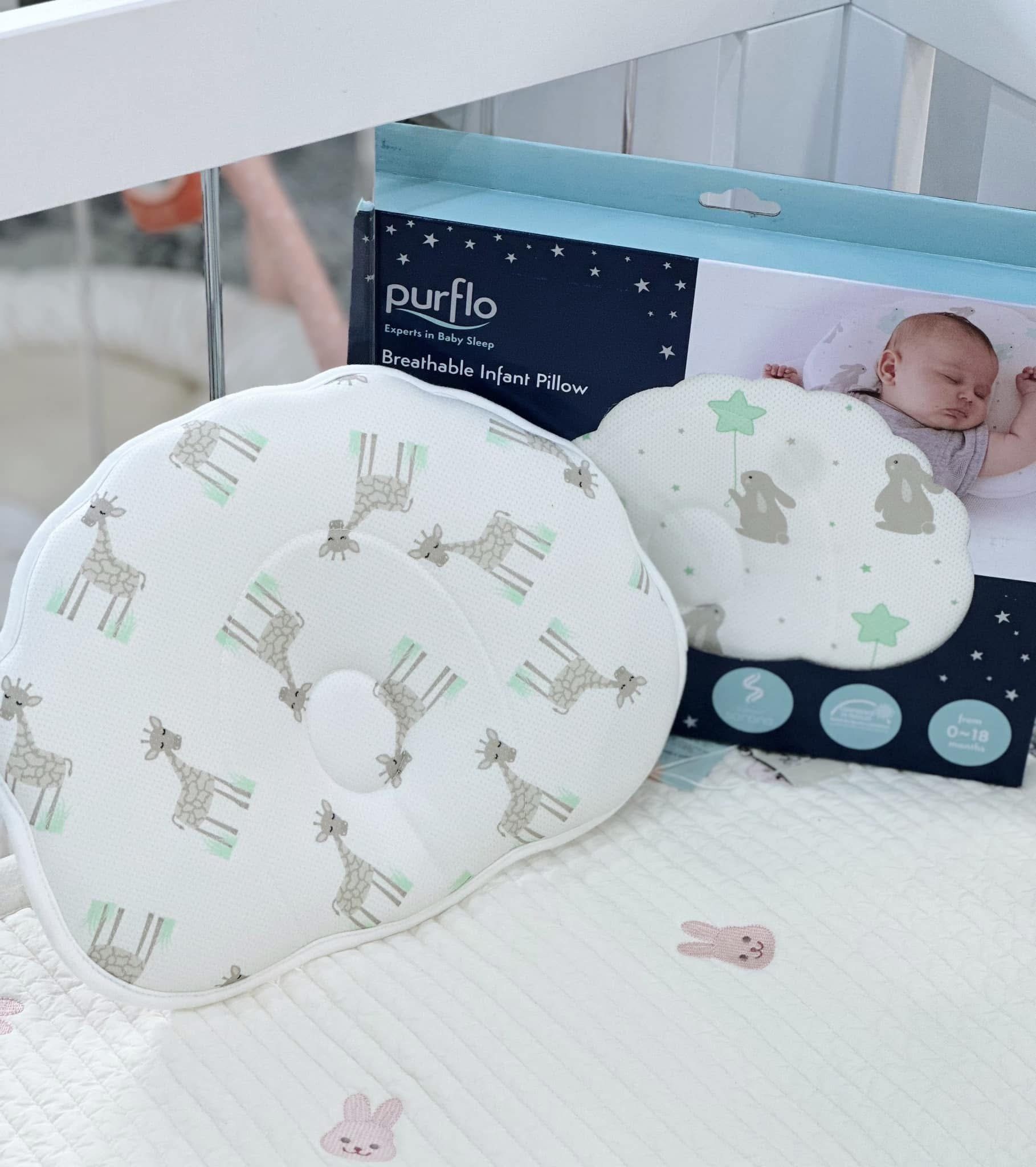  Gối Chống Bẹp Đầu Purflo Cho Bé Sơ Sinh ( 0-18M+) 