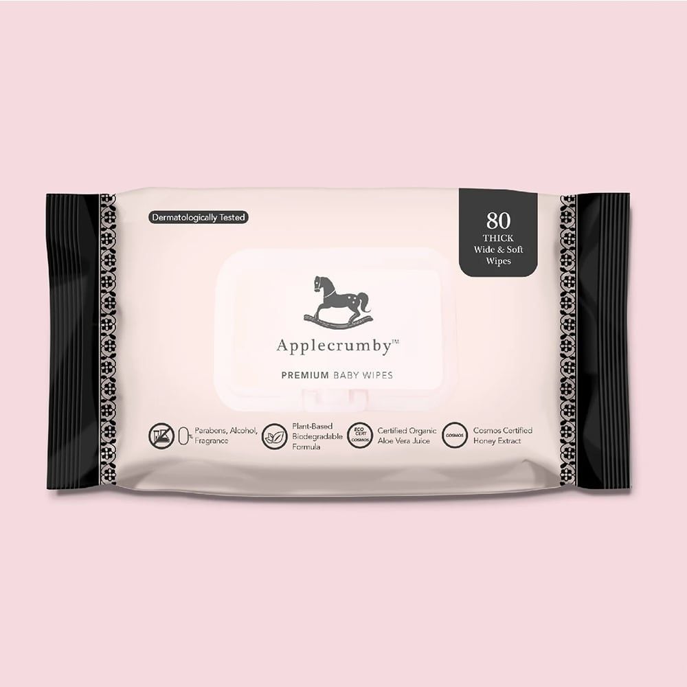  Khăn giấy ướt cao cấp Applecrumby Premium Honey Wipes, hương mật ong - 80 Tờ 