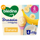  Sữa chua Bledina Brasses vị Chuối 6M+ (95g x 4) 