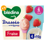  Sữa chua Bledina Brasses vị Dâu 6M+ (95g x 4) 