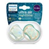 Set 2 Ti Giả Philips Avent Thông Khí Ultra Air Nighttime Phát Quang (0-6M) 