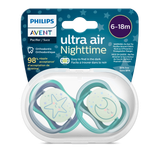  Set 2 Ti Giả Philips Avent Thông Khí Ultra Air Nighttime Phát Quang (6-18M) 