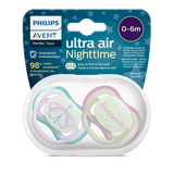  Set 2 Ti Giả Philips Avent Thông Khí Ultra Air Nighttime Phát Quang (0-6M) 