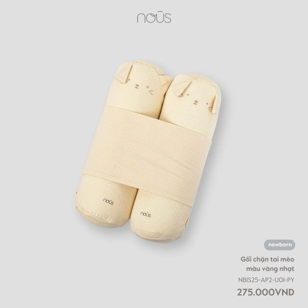  Gối chặn Nous tai mèo màu vàng nhạt NB 