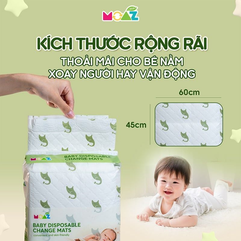  Miếng Lót Vệ Sinh Chống Thấm Moaz Eco (10 miếng) 