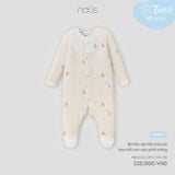  Bộ liền dài Nous tất màu be họa tiết con cáo phối trắng NB 
