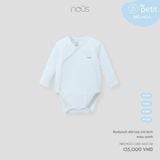  Bodysuit dài tay Nous cài lệch màu xanh 
