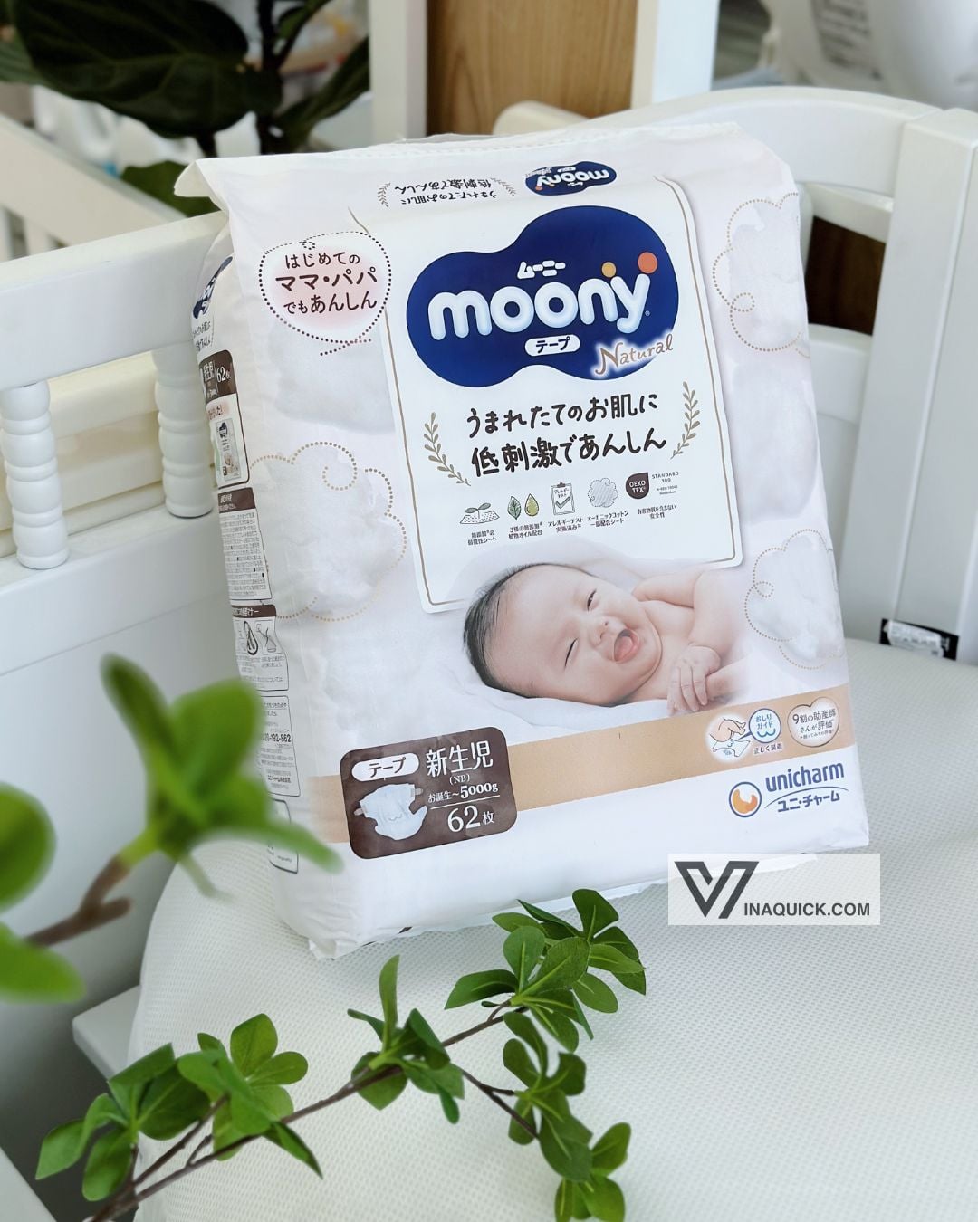  Tã/Bỉm Quần/Dán Moony Natural Dịu Nhẹ 