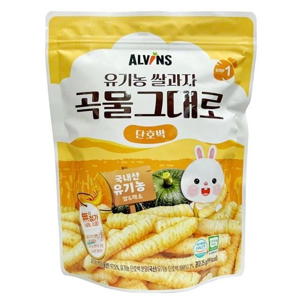  Bánh Gạo Hữu cơ Alvins Hàn Quốc Cho Bé Từ 6M+ (25g) 