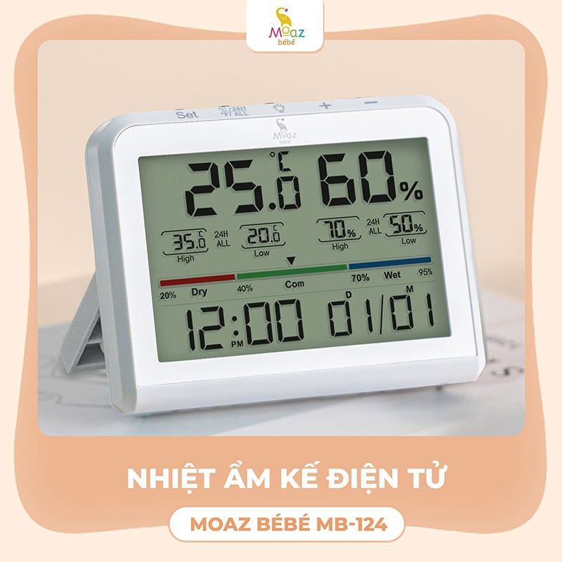  Nhiệt ẩm kế điện tử Moaz BéBé MB-124 