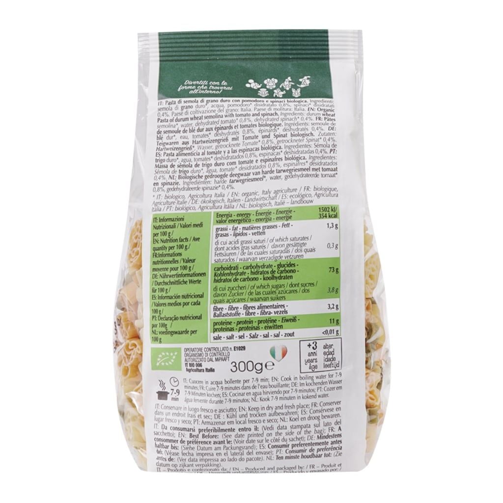  Nui Rau Củ Hữu Cơ Cho Bé Dalla Costa Organic Pasta (300g) 