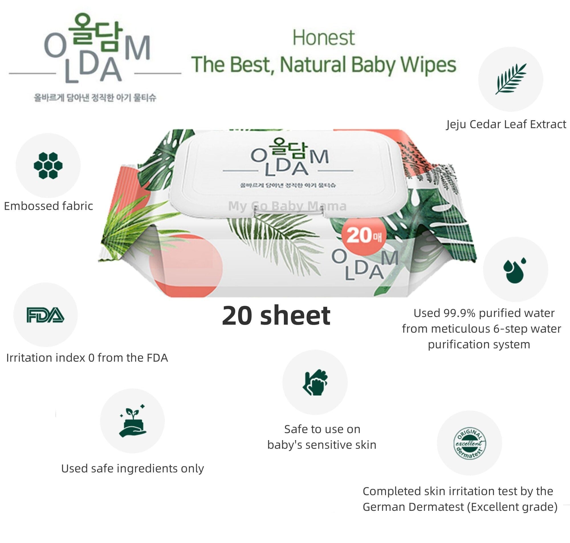  Khăn ướt Oldam Hàn Quốc (70 tờ) 