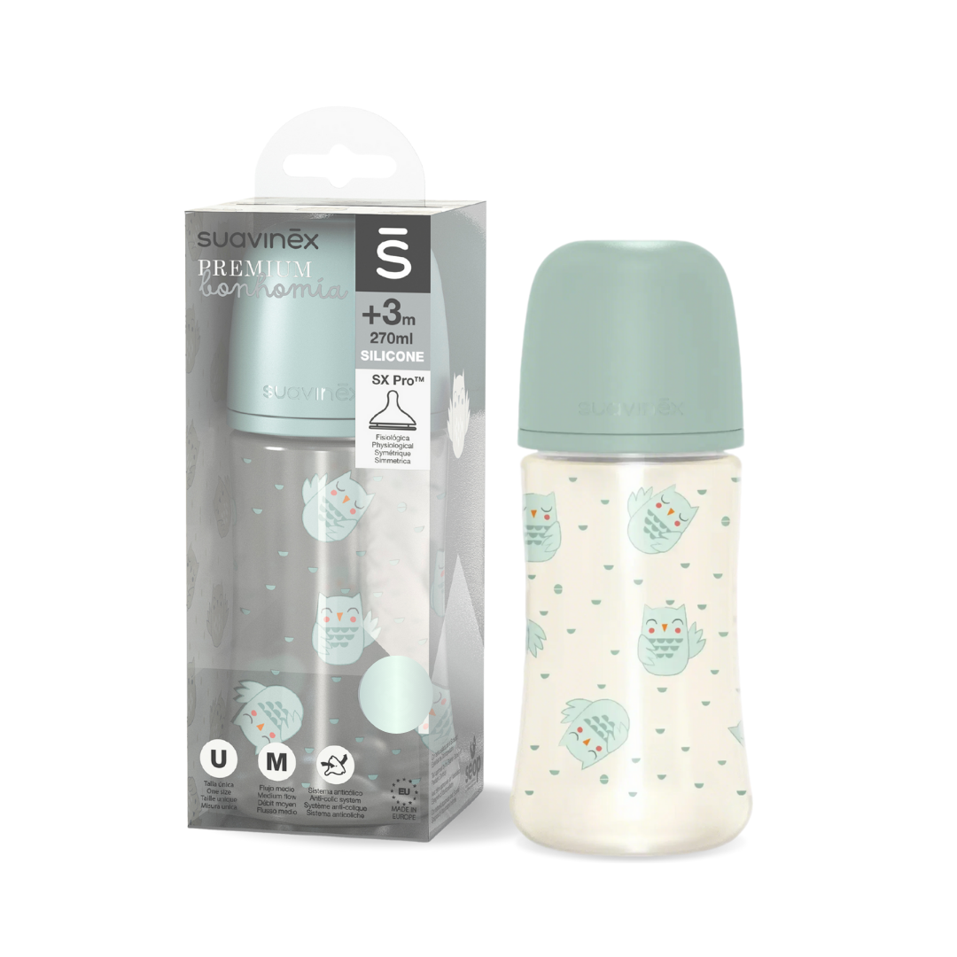  Bình Sữa PA Suavinex Kèm Núm Size M Cho Bé Từ 3M+ 270ml 