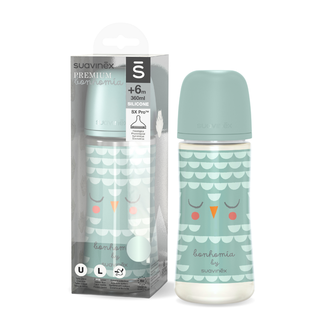  Bình Sữa PA Suavinex Kèm Núm Size L Cho Bé Từ 6M+ 360ml 