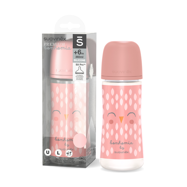  Bình Sữa PA Suavinex Kèm Núm Size L Cho Bé Từ 6M+ 360ml 