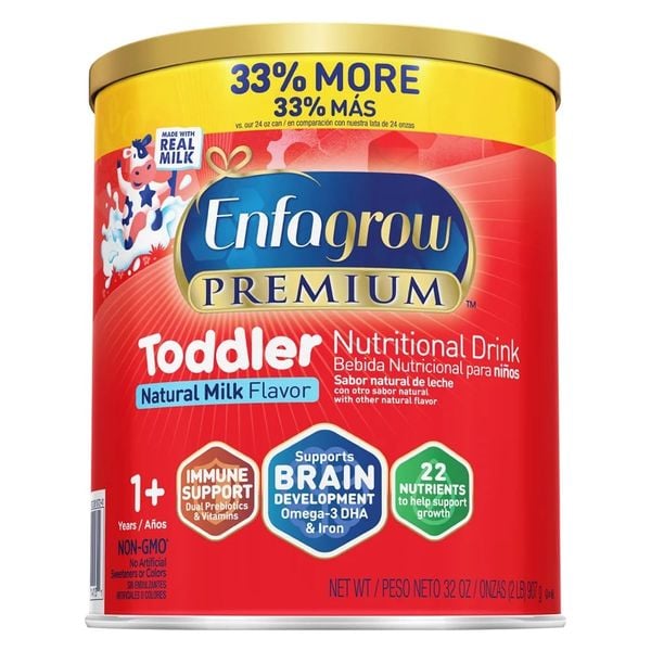  Sữa Enfagrow Premium Toddler Nutritional Drink Natural Milk Flavor Cho Bé Từ 12 - 36 Tháng (907g) 