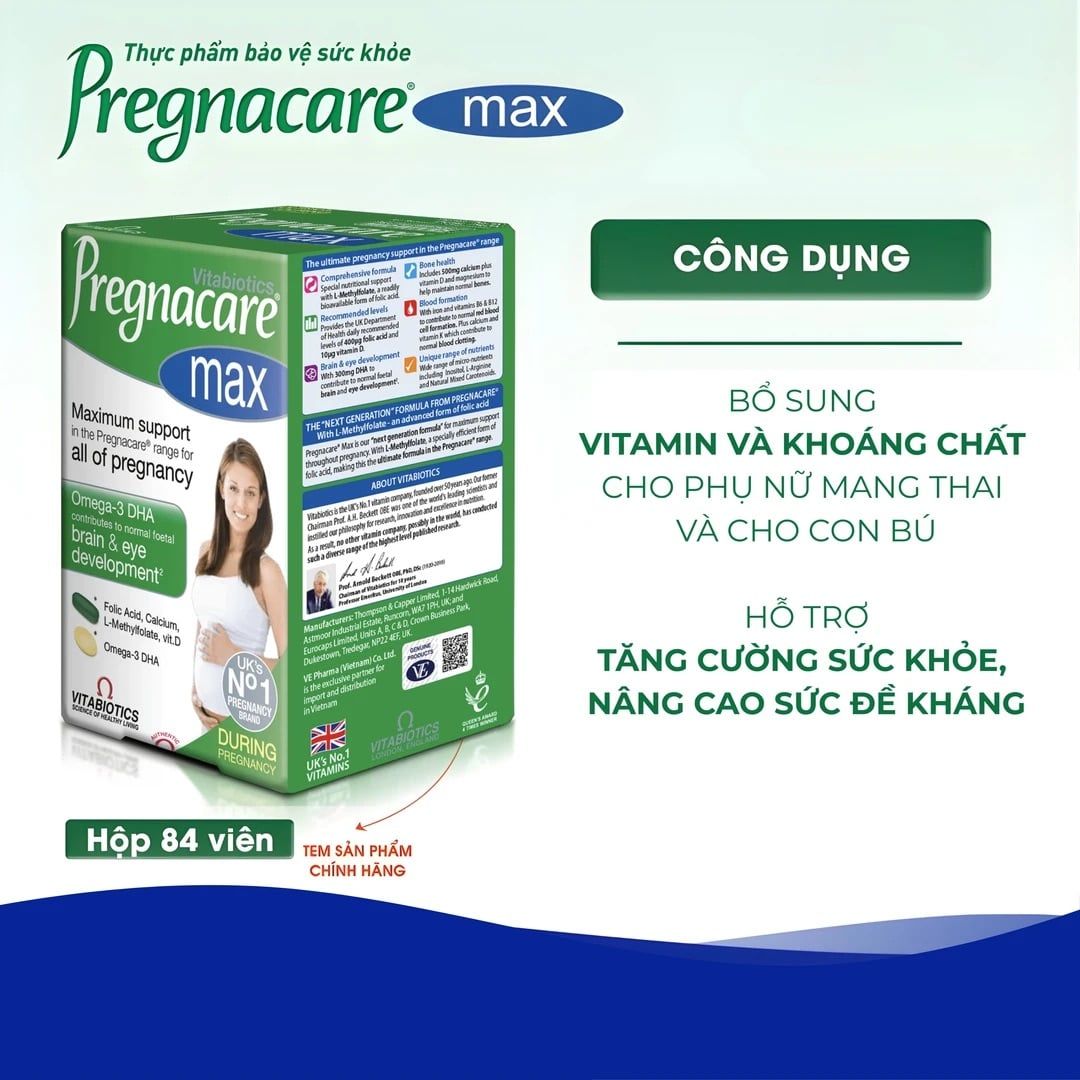  Vitamin Cho Mẹ Bầu Pregnacare Max 84 Viên - CT 