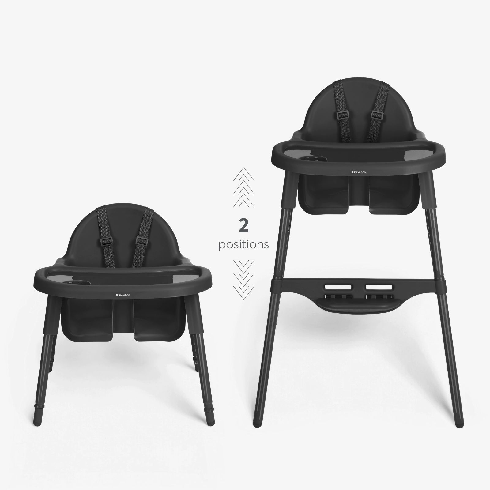  Ghế ăn dặm Kikkaboo 2 in 1 Jammy màu đen 