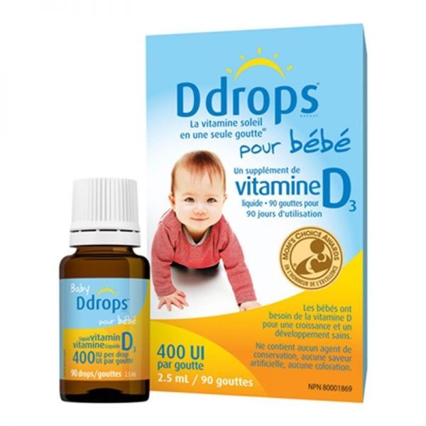  Baby Ddrops 400 IU - 90 Giọt Dành Cho Bé Sơ Sinh (Canada) 