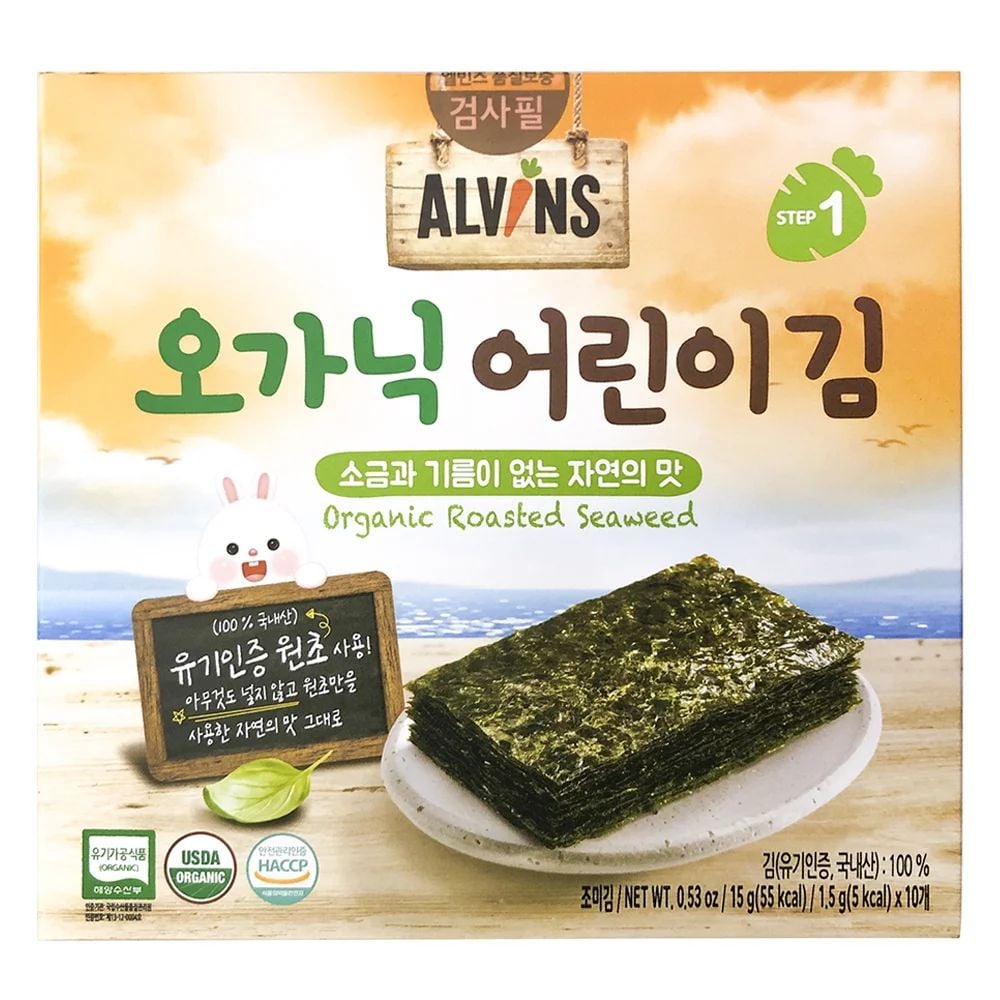  Rong biển hữu cơ tách muối Alvins cho bé từ 6M+ (15g) 