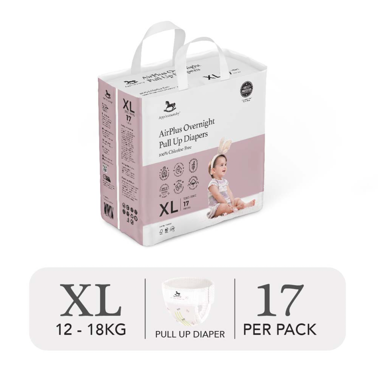  (MINI) BỈM TÃ QUẦN ĐÊM APPLECRUMBY AIRPLUS OVERNIGHT 