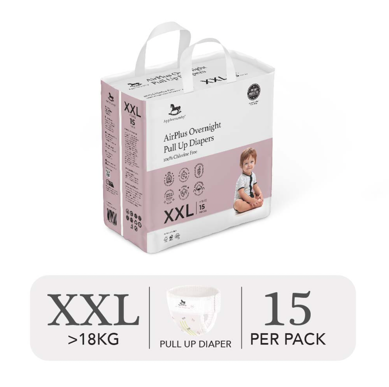  (MINI) BỈM TÃ QUẦN ĐÊM APPLECRUMBY AIRPLUS OVERNIGHT 