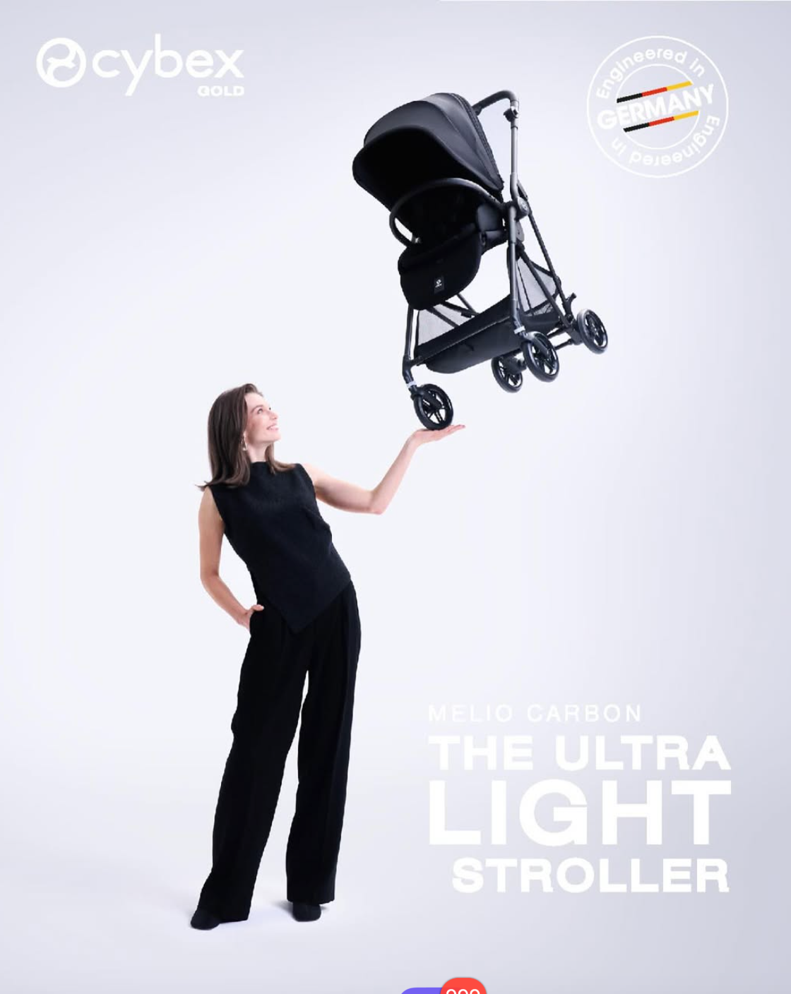  Xe Đẩy Gấp Gọn Siêu Nhẹ Cybex Melio Carbon - Màu Magic Black 