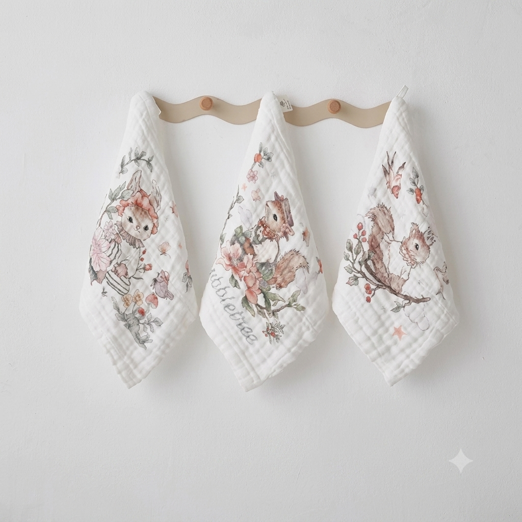  Set 3 khăn Bubble Tree gauze cotton cho bé 