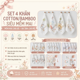  Set 4 khăn đa năng Cotton Bubble Tree 