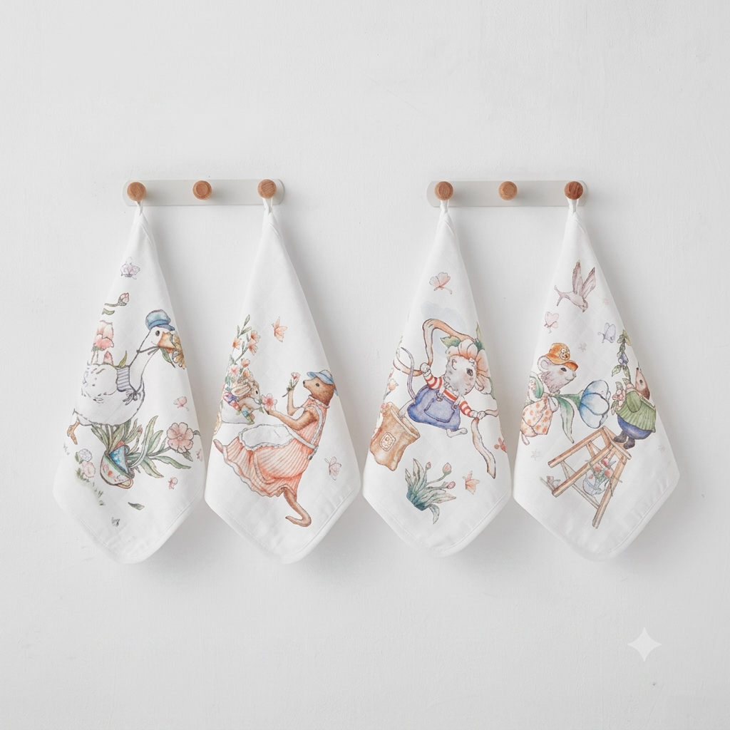  Set 4 khăn đa năng Cotton Bubble Tree 