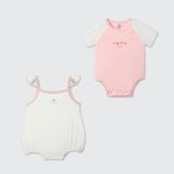  Set 2 Body chip cộc tay và sát nách La Pomme thanh âm từ sóng biển - Trắng Hồng 