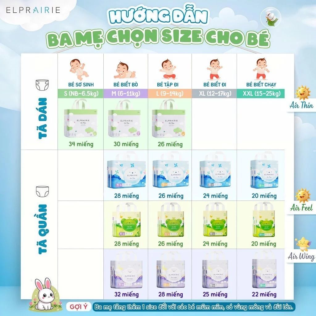  Tã/Bỉm Quần Elprairie Air Feel Nội Địa Hàn 
