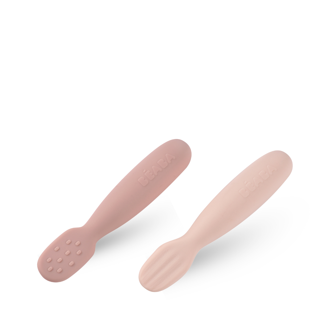  Set 2 Thìa Ăn Dặm Silicone Pre-Spoons Béaba Cho Bé Từ 4M+ 