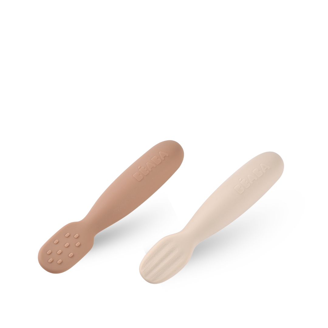  Set 2 Thìa Ăn Dặm Silicone Pre-Spoons Béaba Cho Bé Từ 4M+ 