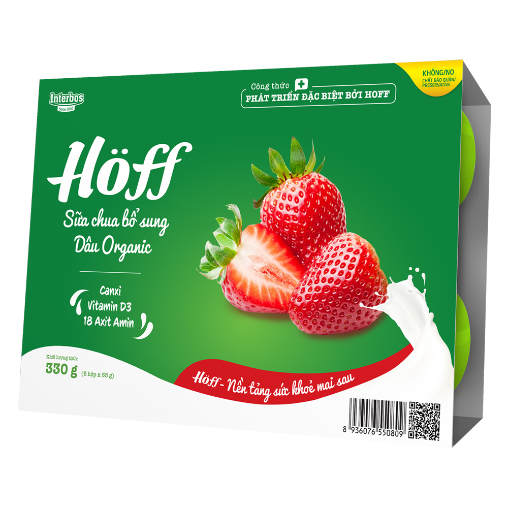  Sữa Chua Trái Cây Hoff Organic 6M+ (55g x 6) 