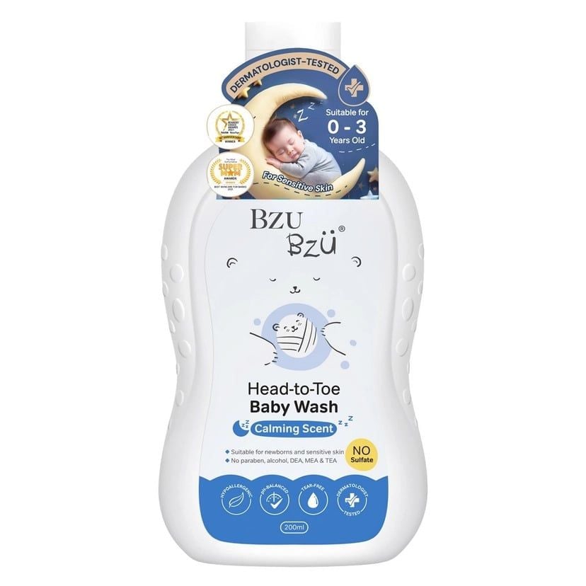  Sữa tắm gội toàn thân cho bé Bzu Bzu Head to Toe Baby Wash - Hương thư giãn 