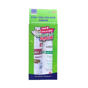  Combo Tắm Gội Khô Abena Hair & Body Wash (200ml) Kèm Găng Lau (5 miếng) 