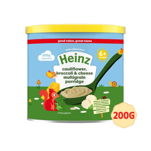  Bột Ăn Dặm Heinz Vị Súp Lơ, Bông Cải Và Phô Mai Cho Bé Từ 6M+ (200g) 