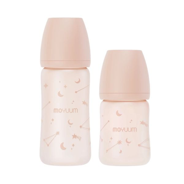 Bình sữa Thủy tinh tráng silicone Moyuum hoạ tiết Twinkle 